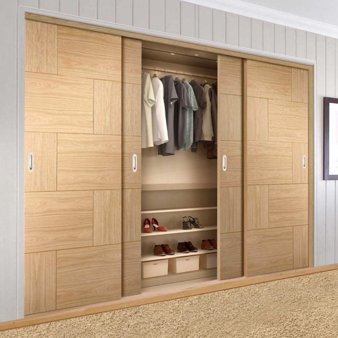 Tủ quần áo kéo thiết kế âm tường