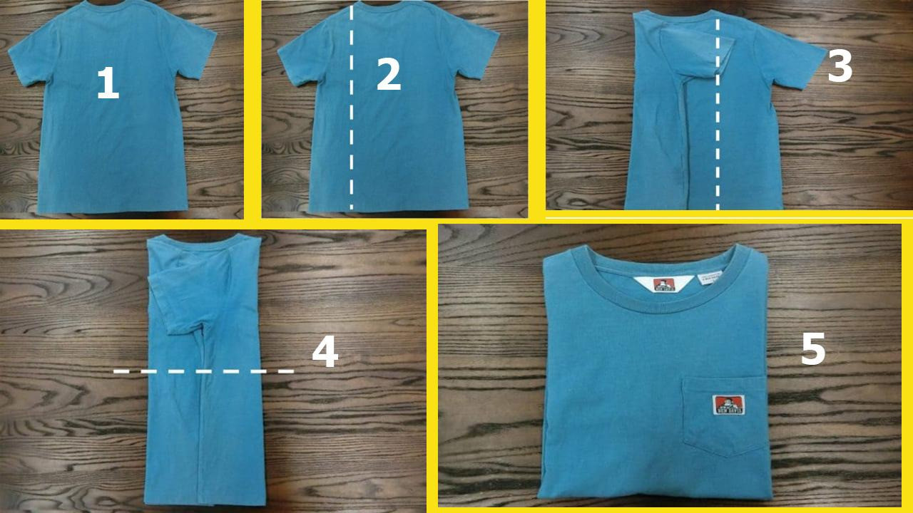 Cách gấp áo thun cổ tròn