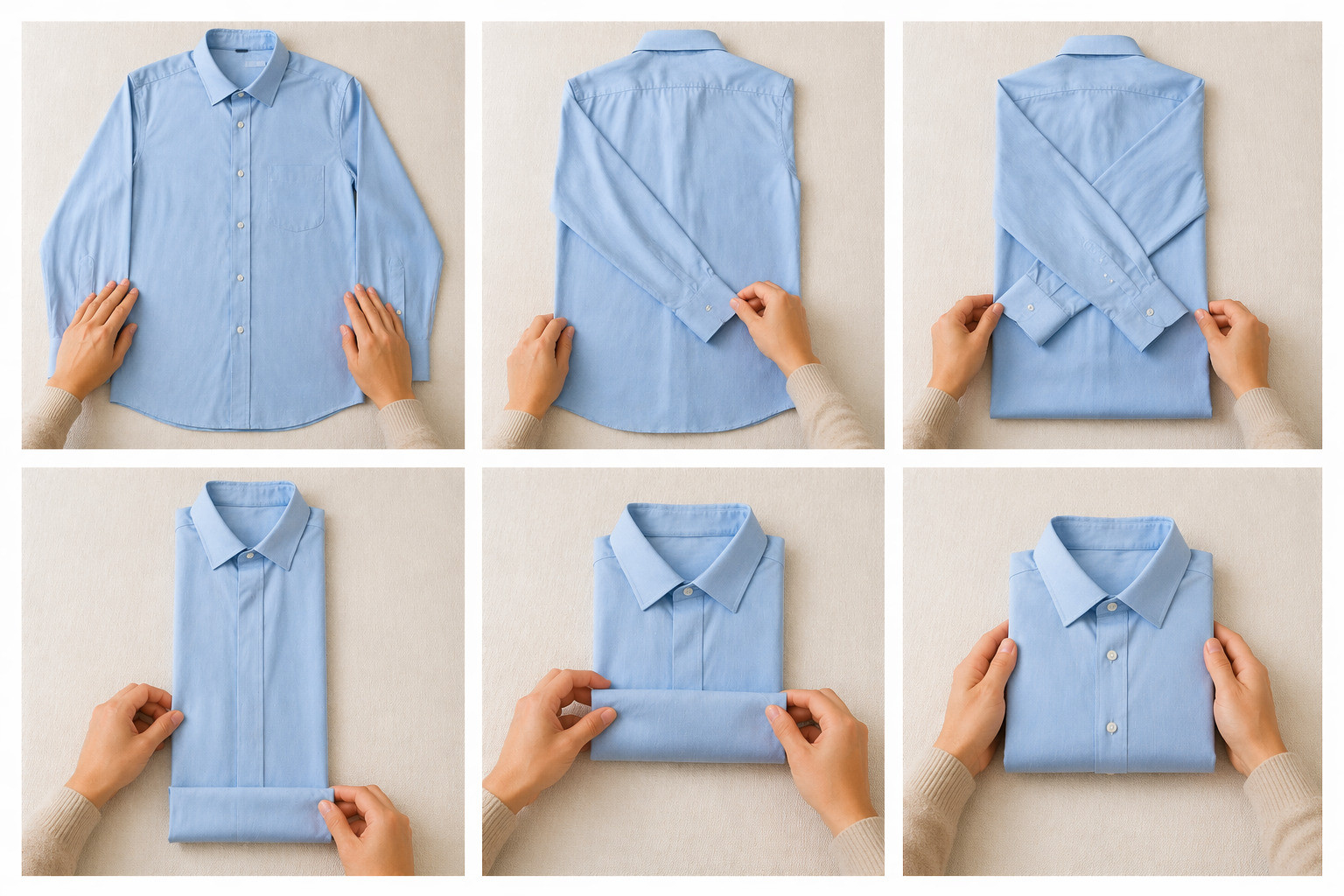Cách gấp áo sơ mi