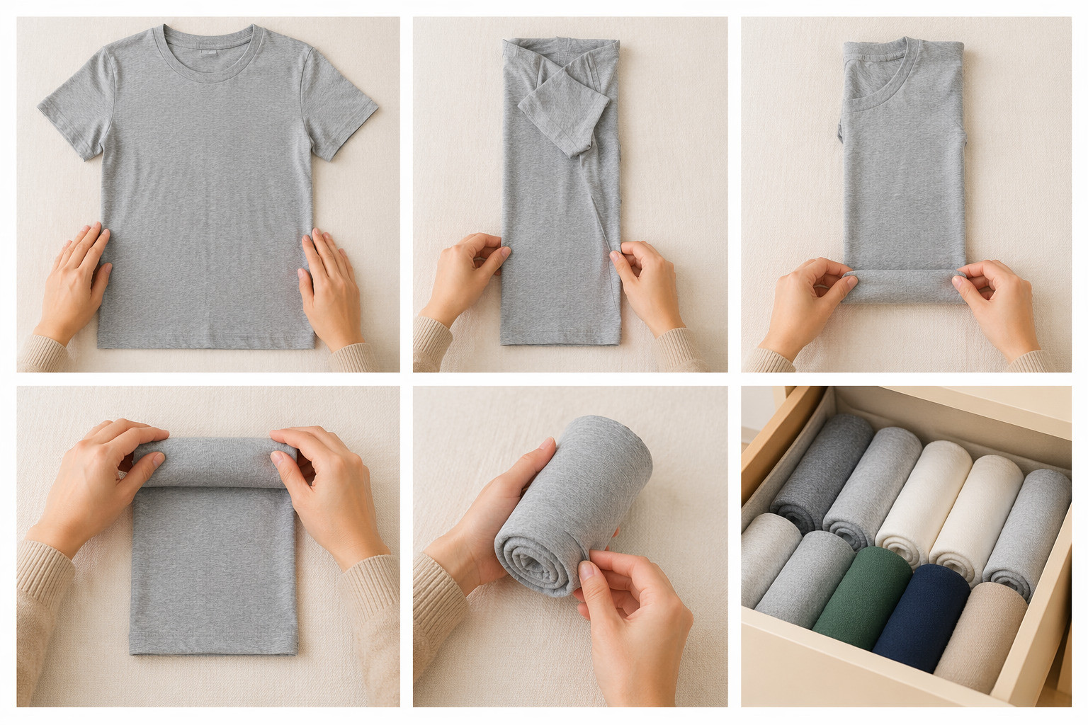 Gợi ý 10 cách gấp quần áo gọn nhất vào tủ tiết kiệm diện tích