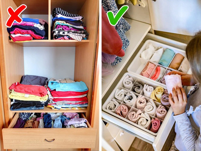 Sắp xếp quần áo hợp lý