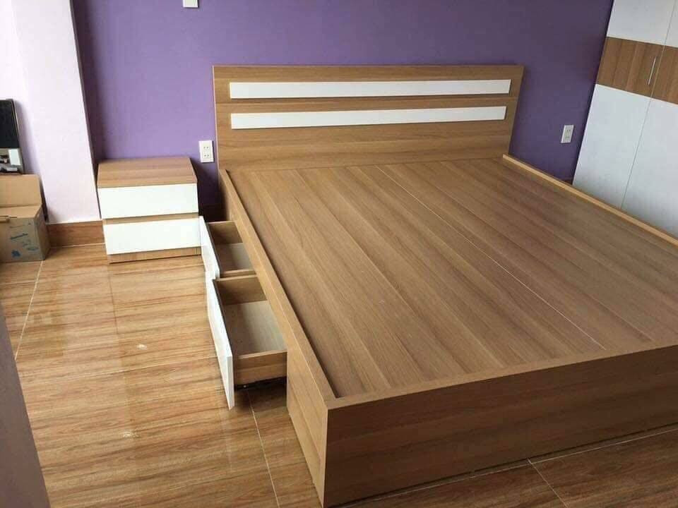 Giường gỗ công nghiệp