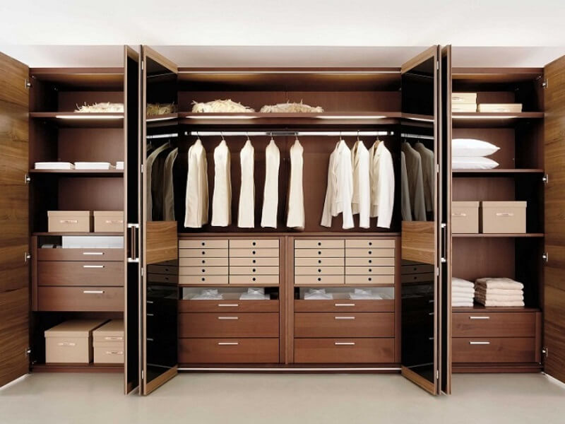 Chia ngăn tủ quần áo gỗ công nghiệp MDF
