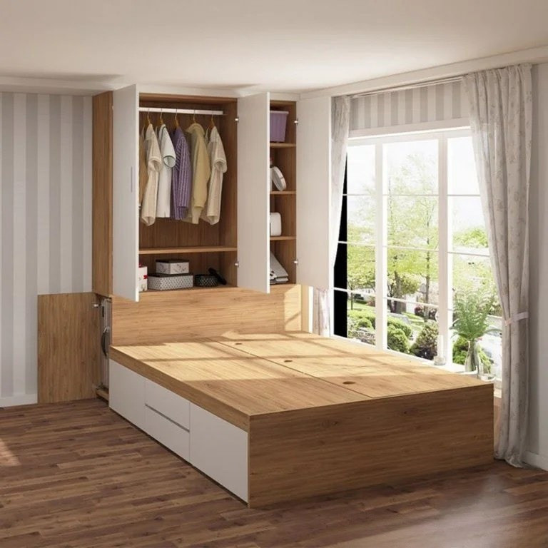 Có nên kê tủ quần áo đầu giường? Ưu nhược điểm chi tiết