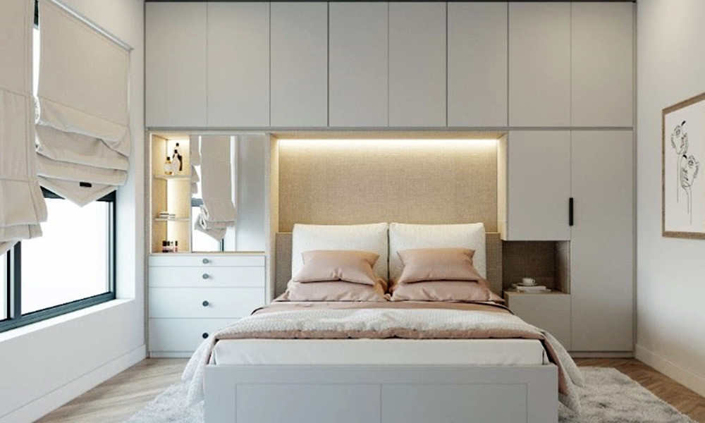 Ưu điểm khi kê tủ quần áo đầu giường