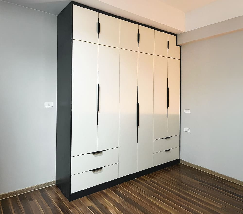 Tủ quần áo kịch trần cánh mở tối giản