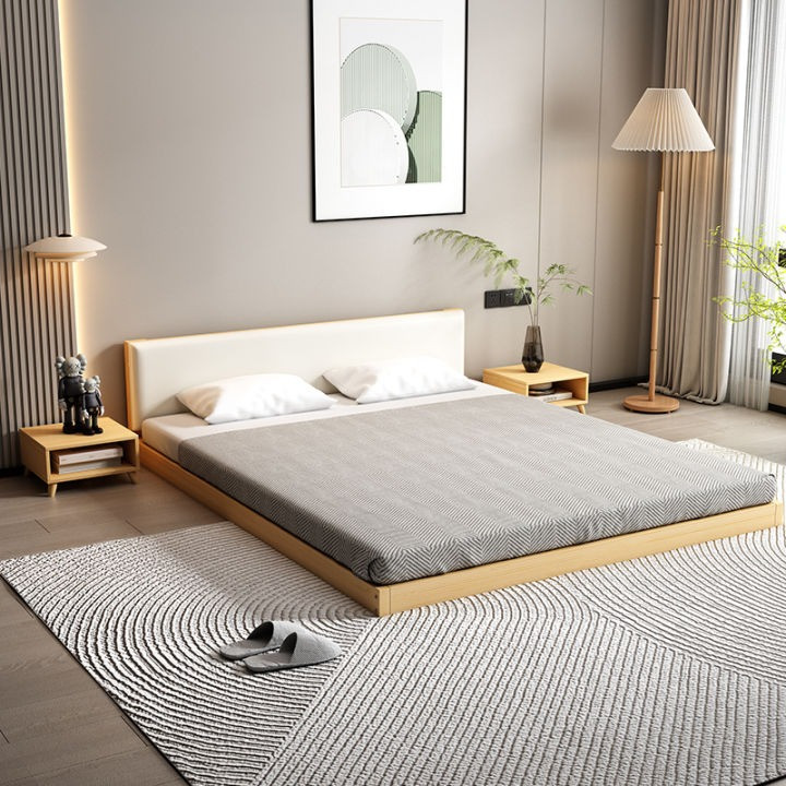 Giường kiểu Nhật gỗ công nghiệp phủ Veneer hiện đại, tiện nghi