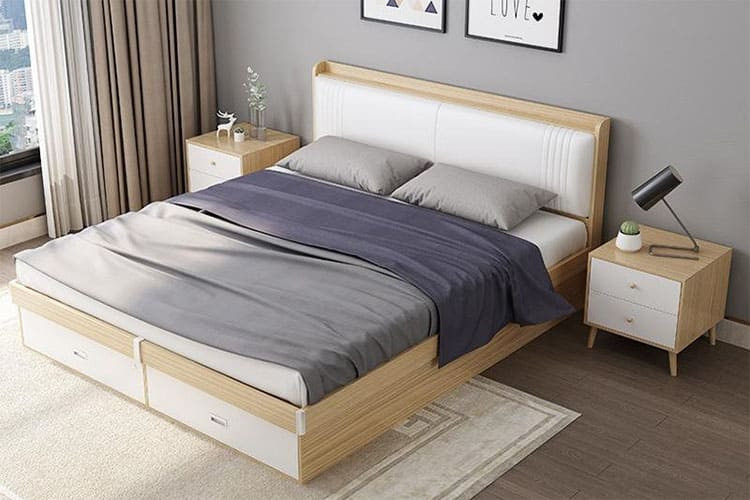 Giường MDF kết hợp ngăn kéo lưu trữ 