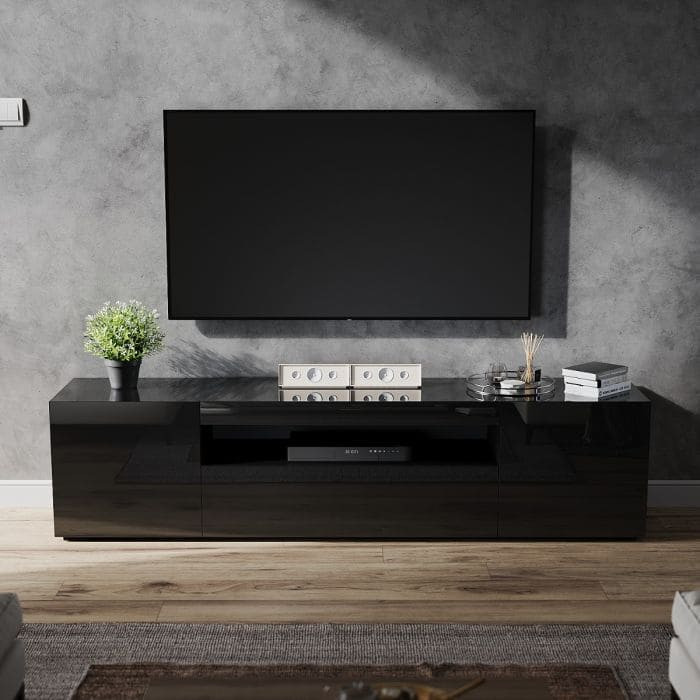 Mẫu kệ tivi MDF màu trung tính hiện đại