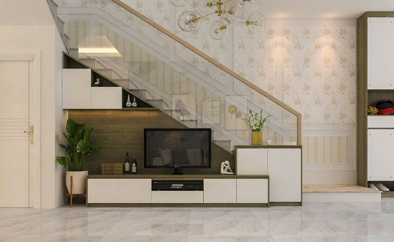  Kệ tivi kết hợp tủ trang trí đa năng
