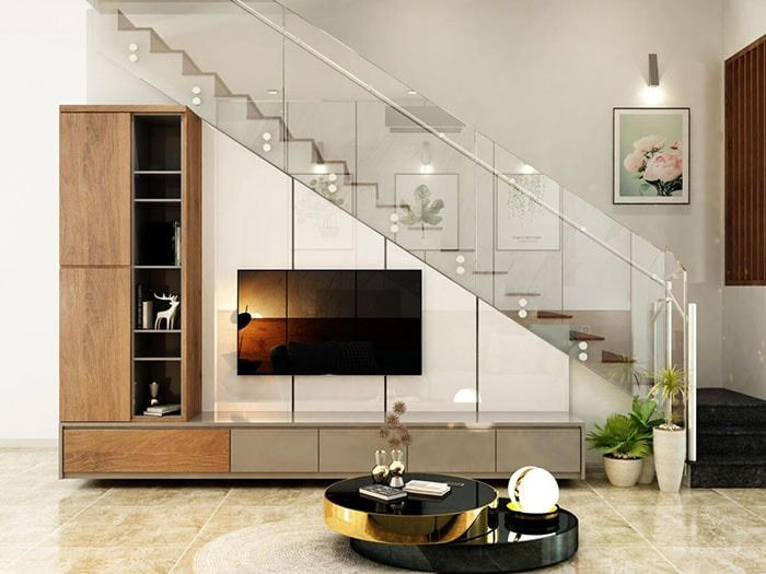  Kệ tivi âm tường tích hợp hệ lưu trữ lớn
