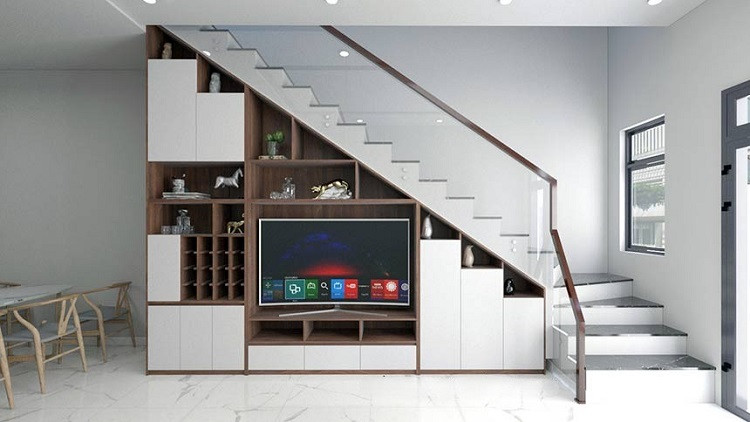  Kệ tivi tích hợp giá sách dạng mở