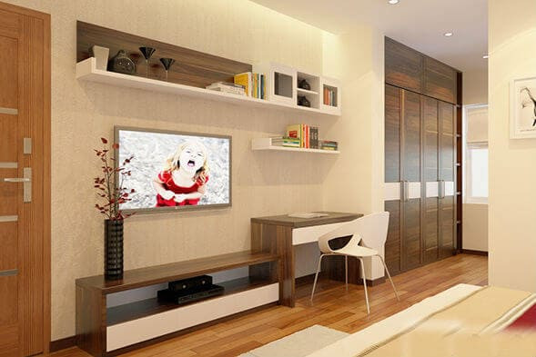 Kệ tivi kết hợp bàn làm việc dạng rời