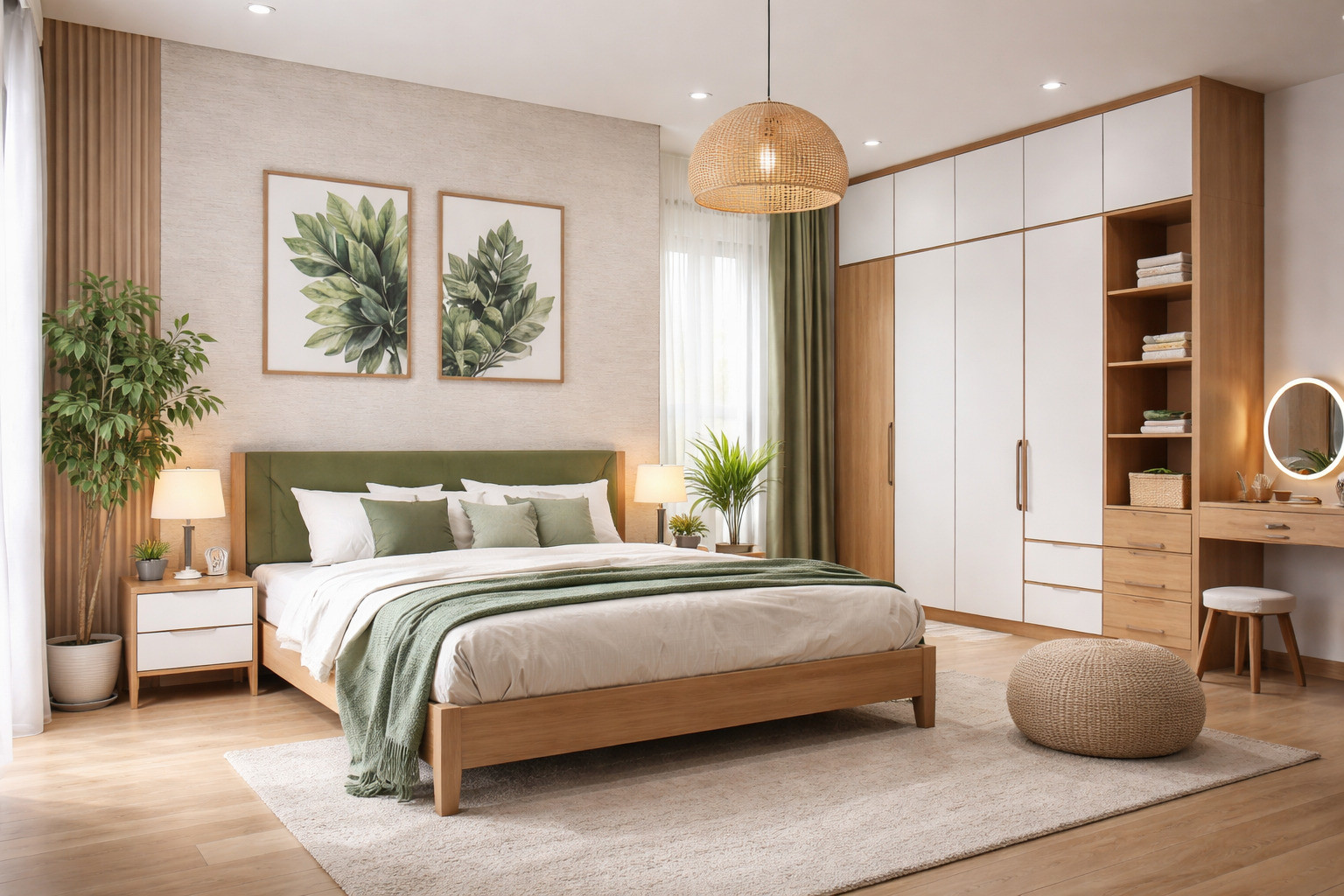 Bố trí nội thất phòng ngủ cho người mệnh mộc