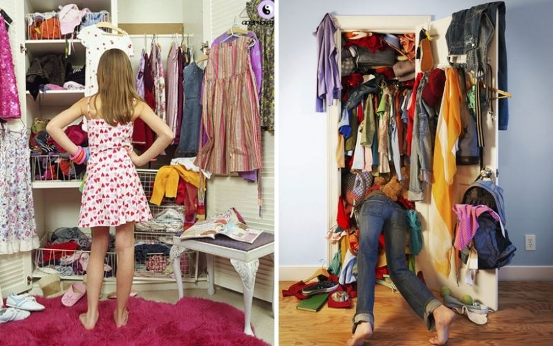 Không cố để nhồi quá nhiều quần áo vào tủ