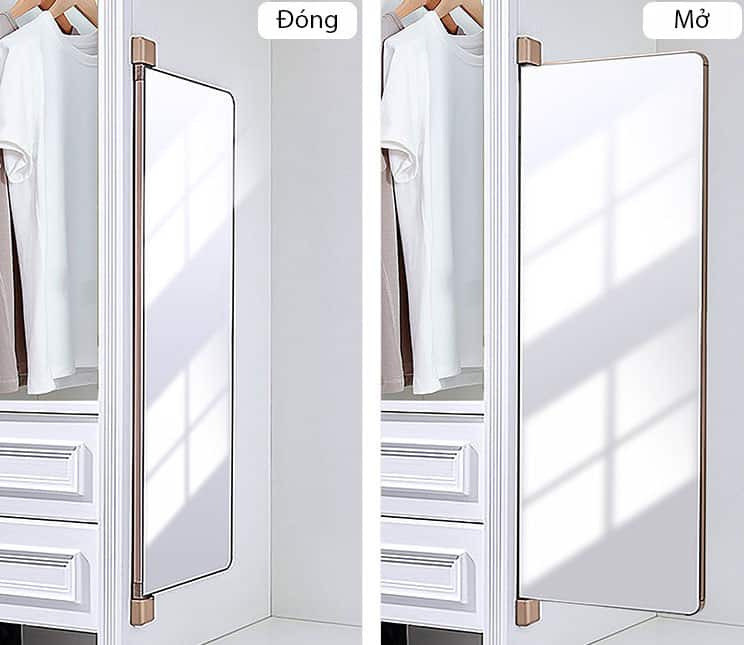 Chọn kích thước gương phù hợp với cánh tủ