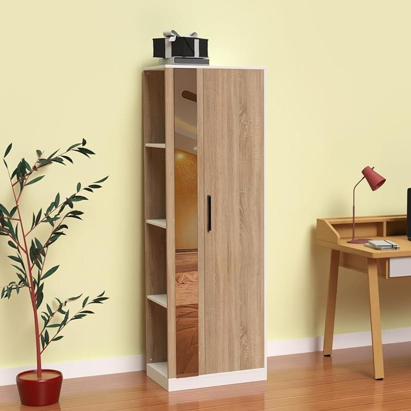  Tủ quần áo 1 cánh kết hợp kệ sách bên hông