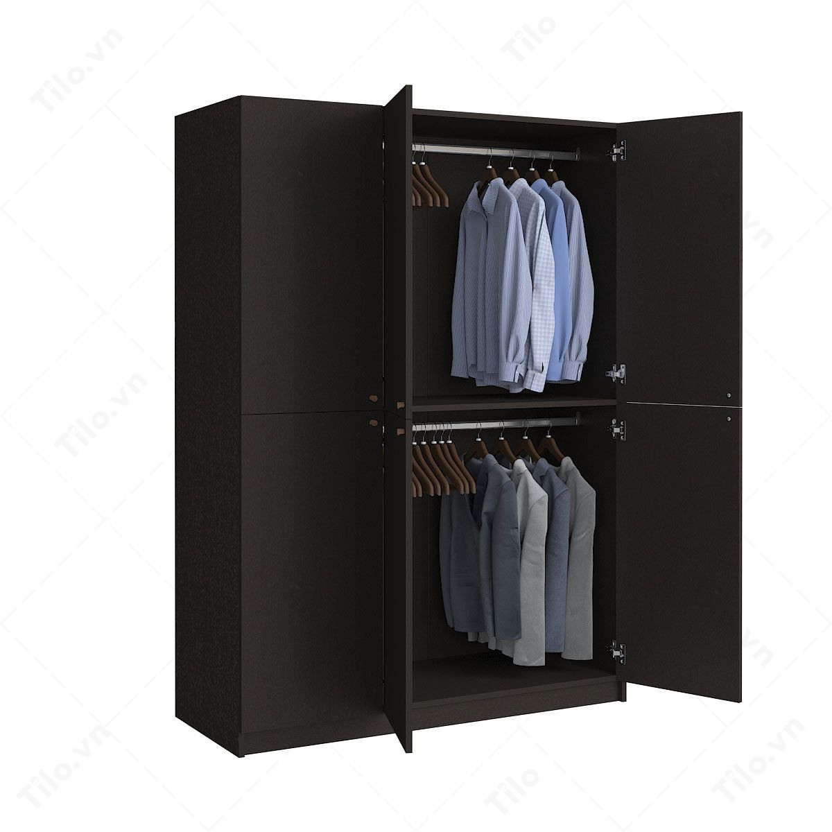 Tủ quần áo 1m6 hai tầng treo