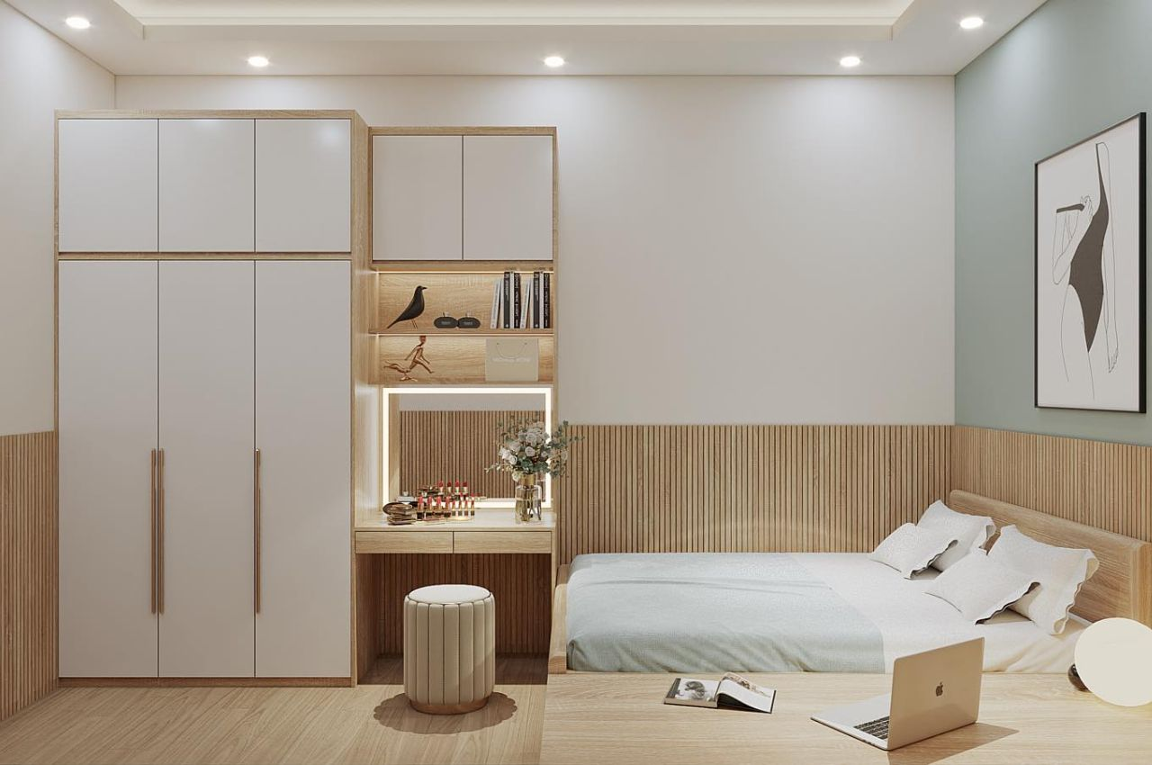 Phòng ngủ căn hộ chung cư từ 20–25m²