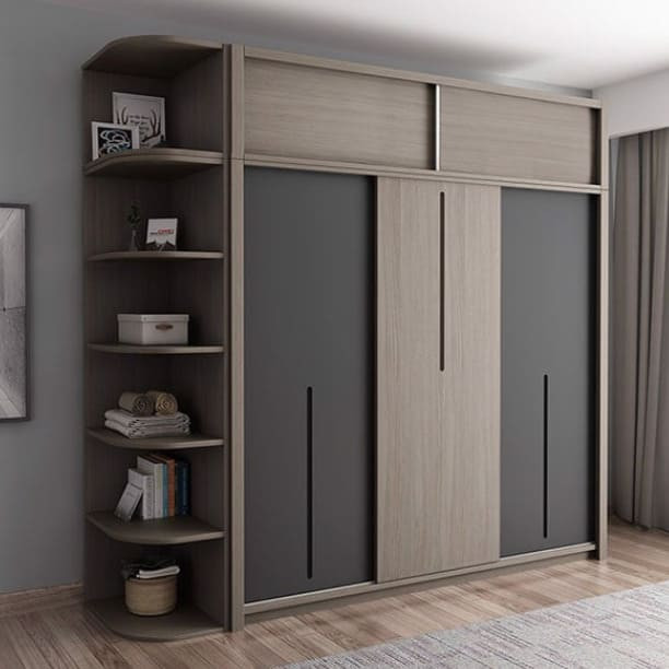 Tủ quần áo 2 tầng cánh trượt phối màu đối lập