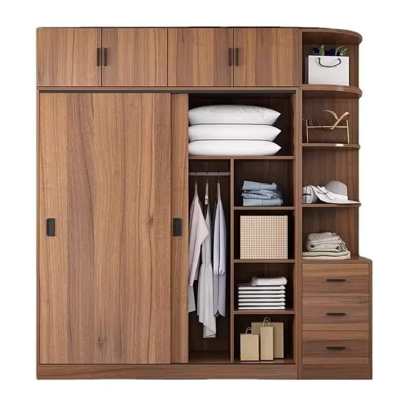 Tủ quần áo 2 tầng cánh lùa kết hợp ngăn mở trang trí