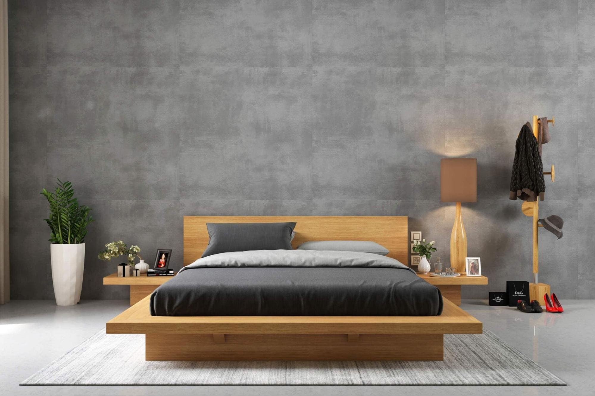 Phòng ngủ 30m2 bố trí đơn giản, ít nội thất