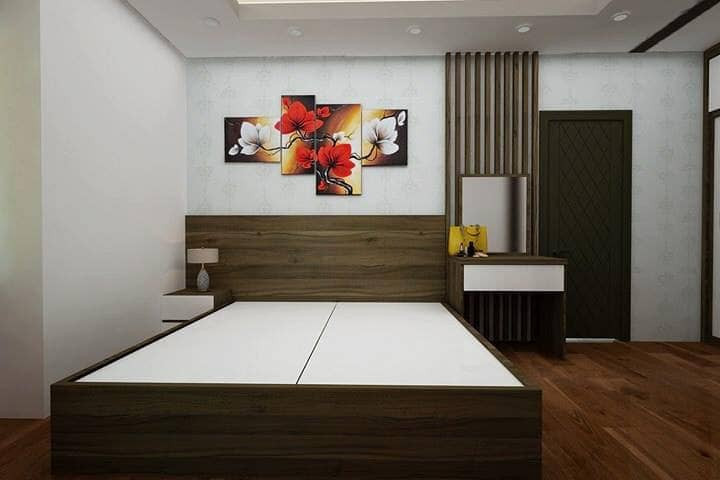 Phòng ngủ 30m2 bố trí giường sát tường, ưu tiên không gian trống