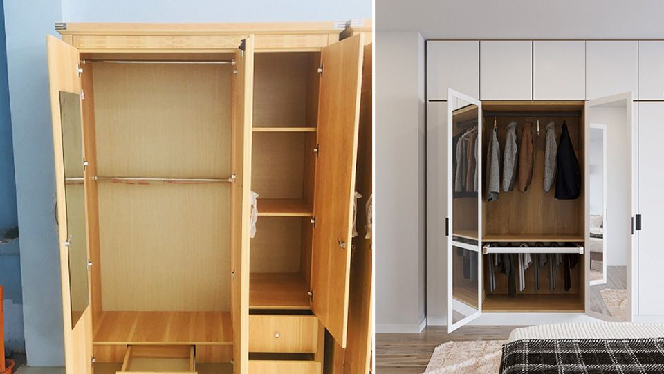 Tủ quần áo có gương bên trong