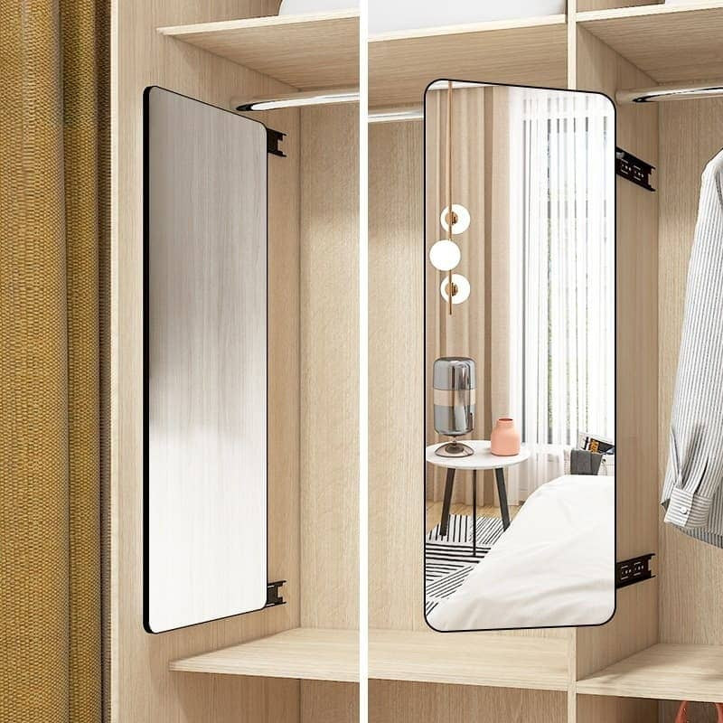 Mẫu tủ hiện đại tích hợp gương lật bên trong khoang tủ