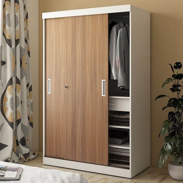 Tủ cửa lùa kết hợp ngăn kệ mở