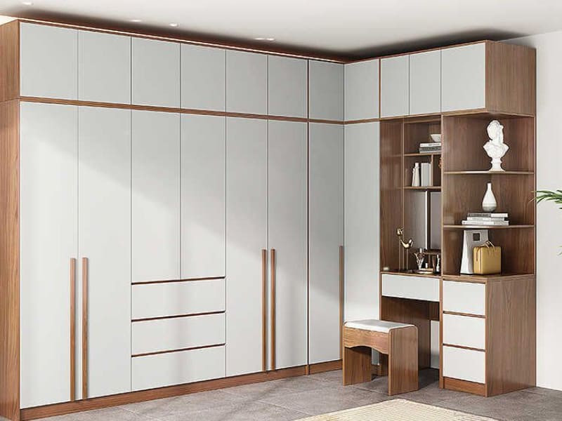 Gợi ý mẫu tủ quần áo full tường cho phòng ngủ hiện đại