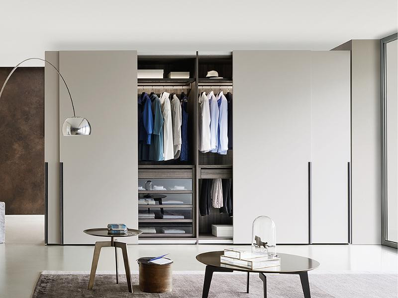 Mẫu tủ quần áo full tường cánh lùa hiện đại