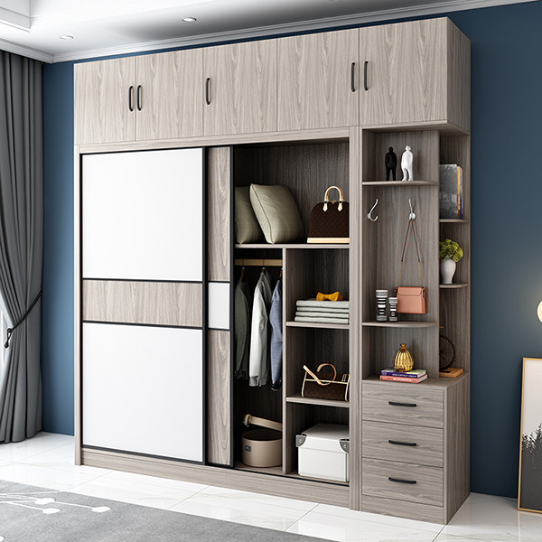  Tủ kịch trần màu xám ghi kết hợp ngăn kệ mở đa năng