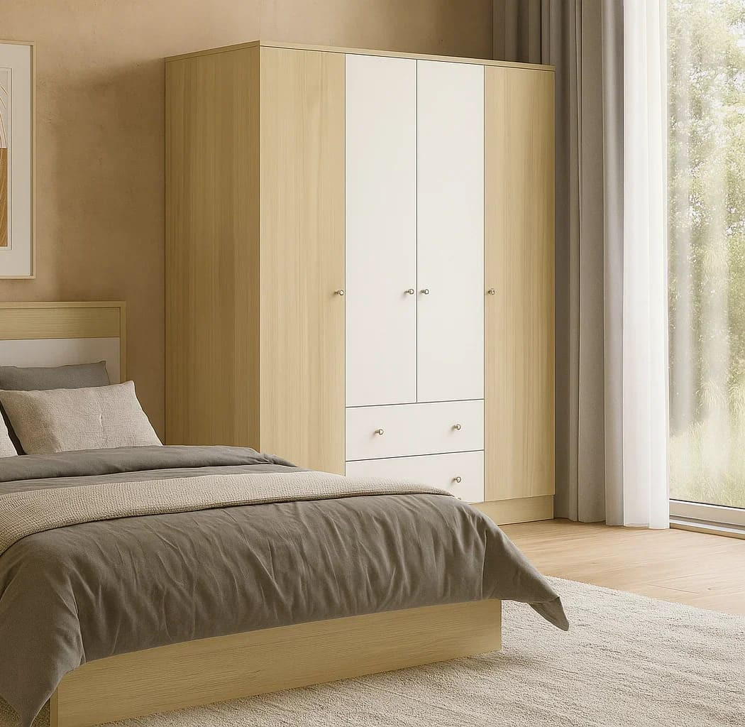 Tủ quần áo màu be