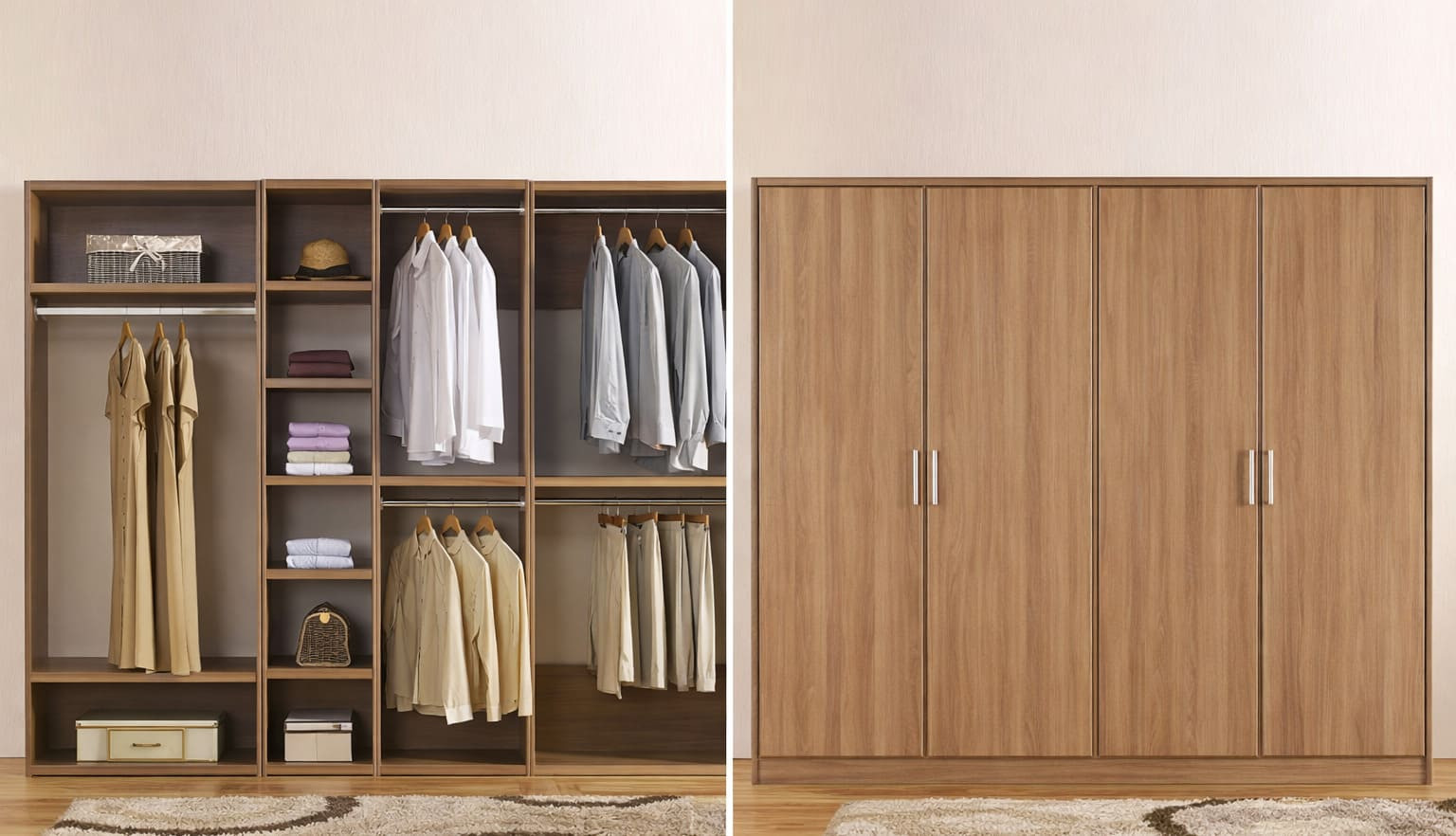Sự khác biệt giữa tủ mở và tủ quần áo truyền thống
