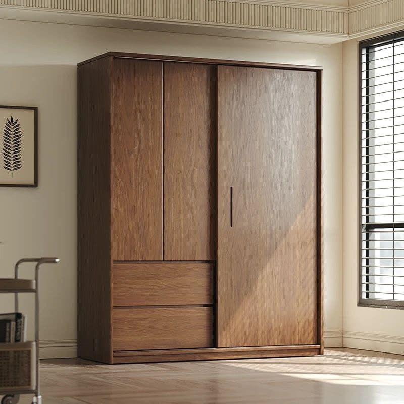 Tủ quần áo cánh lùa gỗ MDF phủ vân gỗ