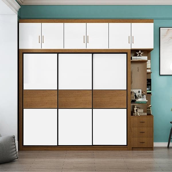 Tủ quần áo cánh lùa gỗ MDF phủ vân gỗ