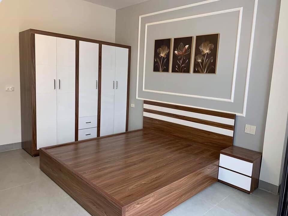 Bộ tủ kết hợp giường ngủ và tab đầu giường đồng bộ