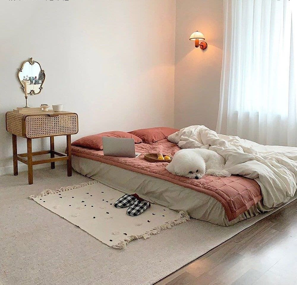 Phòng ngủ vintage kết hợp hiện đại