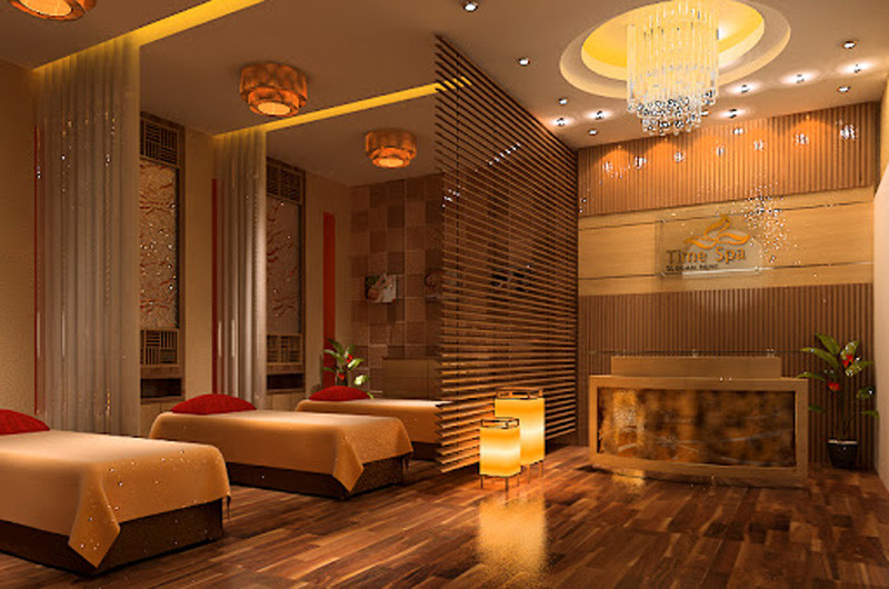 Sử dụng đèn trong decor spa giúp không gian thêm sang trọng