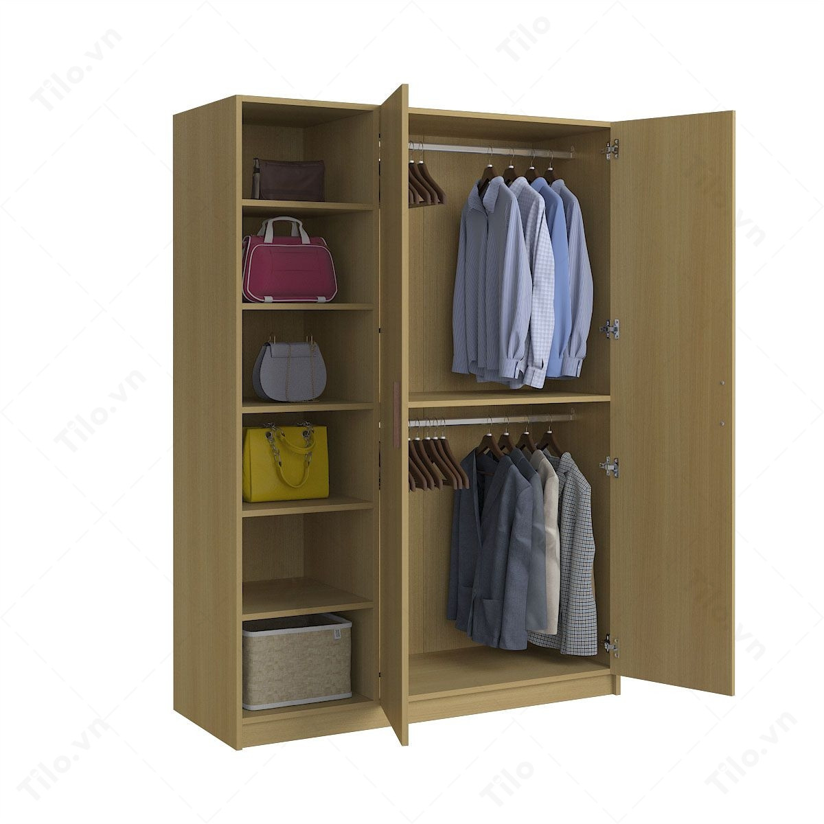Gợi ý mẫu tủ quần áo 1m6 đẹp, gọn gàng và phù hợp nhiều không gian 