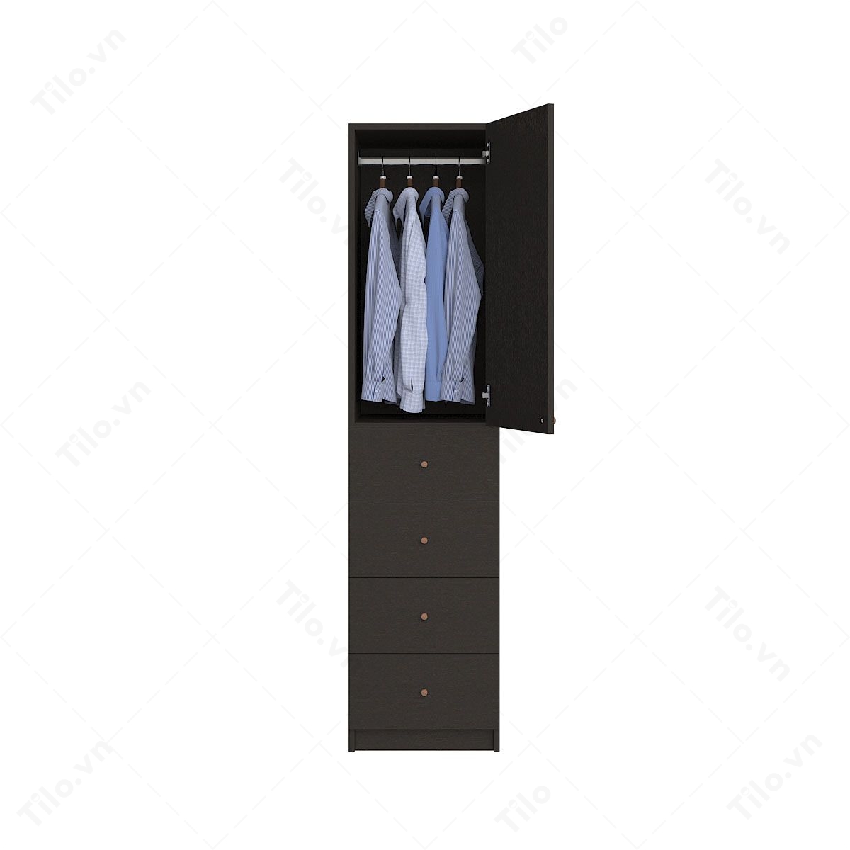 Tủ quần áo gỗ MDF màu đen