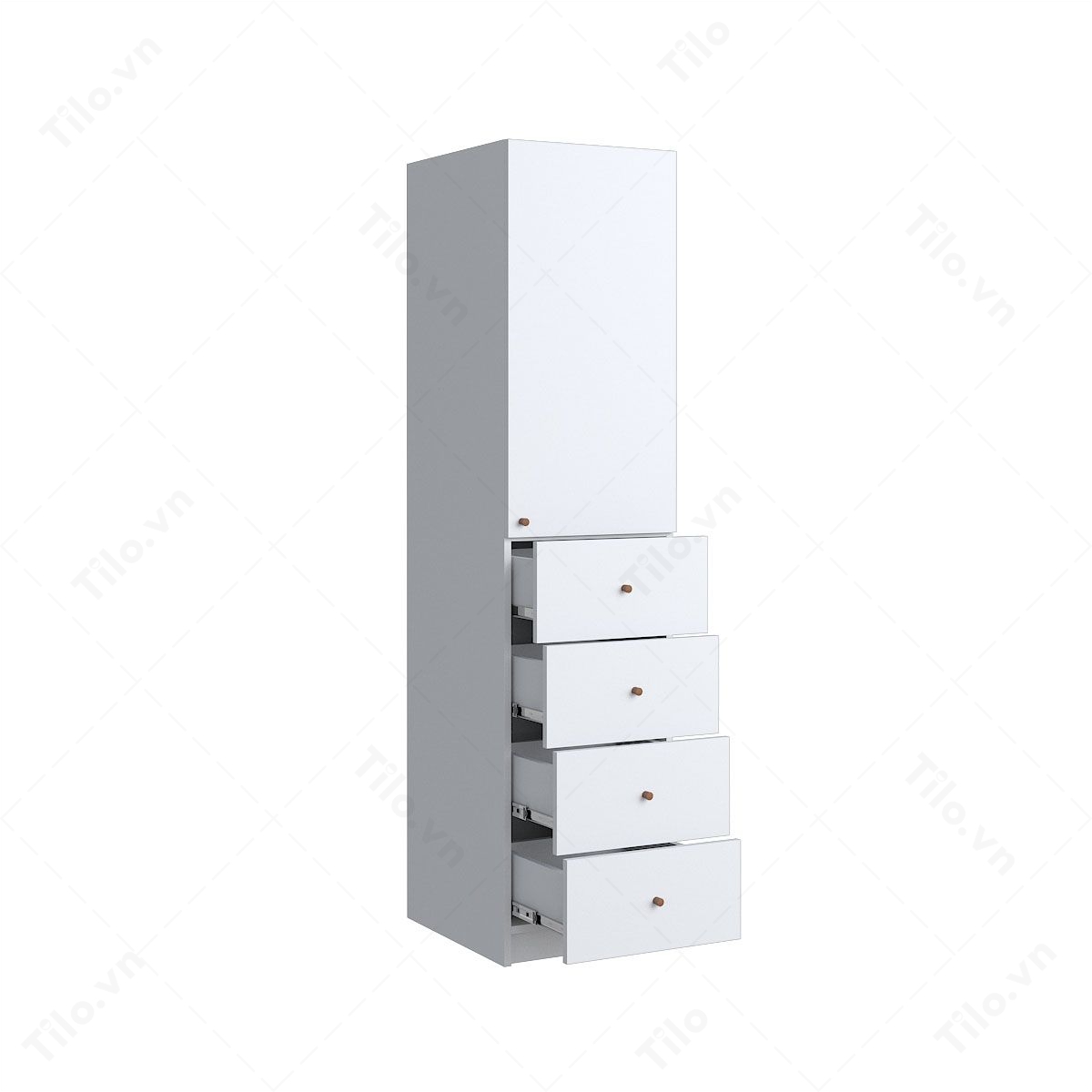 Tủ quần áo gỗ MDF màu trắng