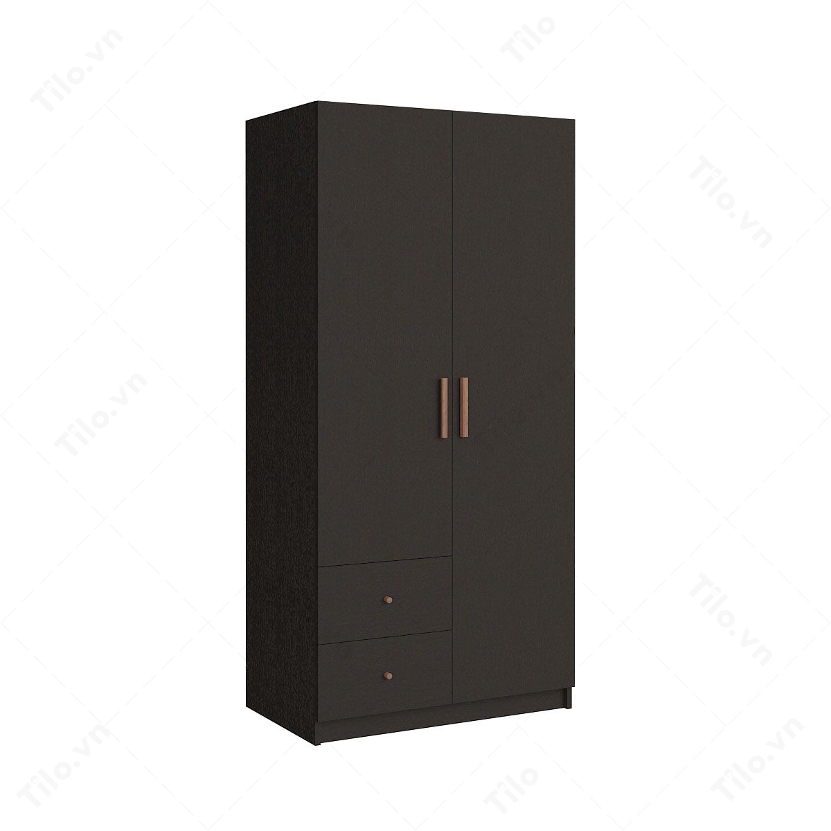 tủ áo 2 cánh gỗ công nghiệp màu đen