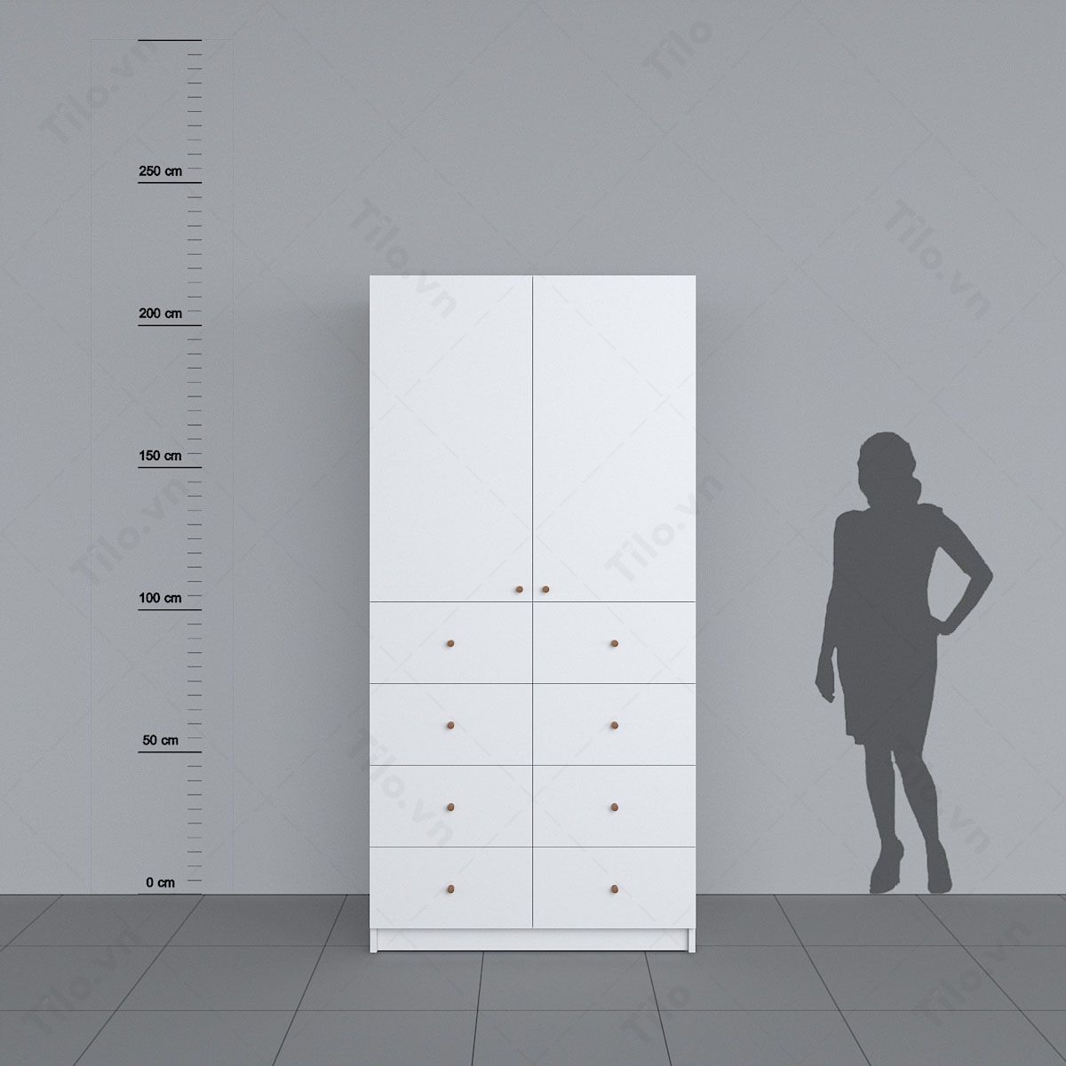 Tủ áo rộng 1m màu trắng