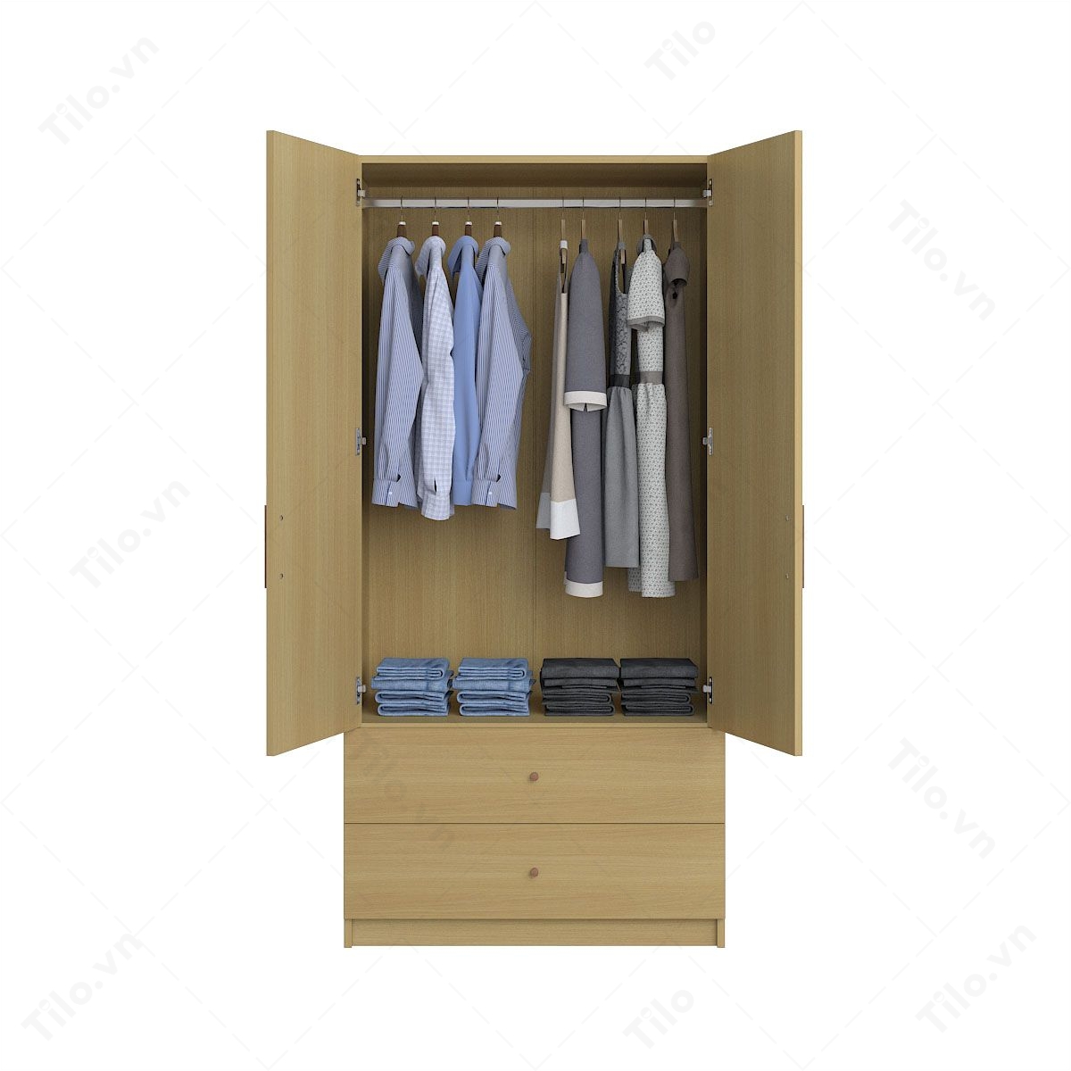 tủ áo tiện lợi màu gỗ sồi