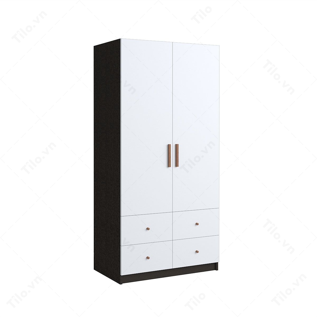 tủ quần áo 2 buồng gỗ công nghiệp hiện đại