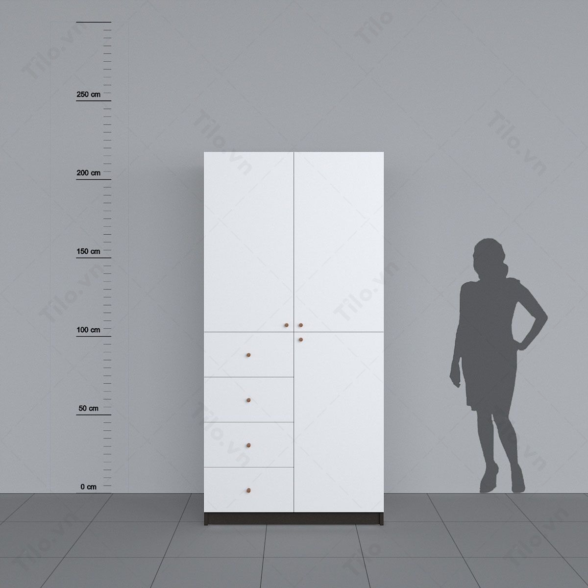 tủ quần áo 2 buồng hiện đại