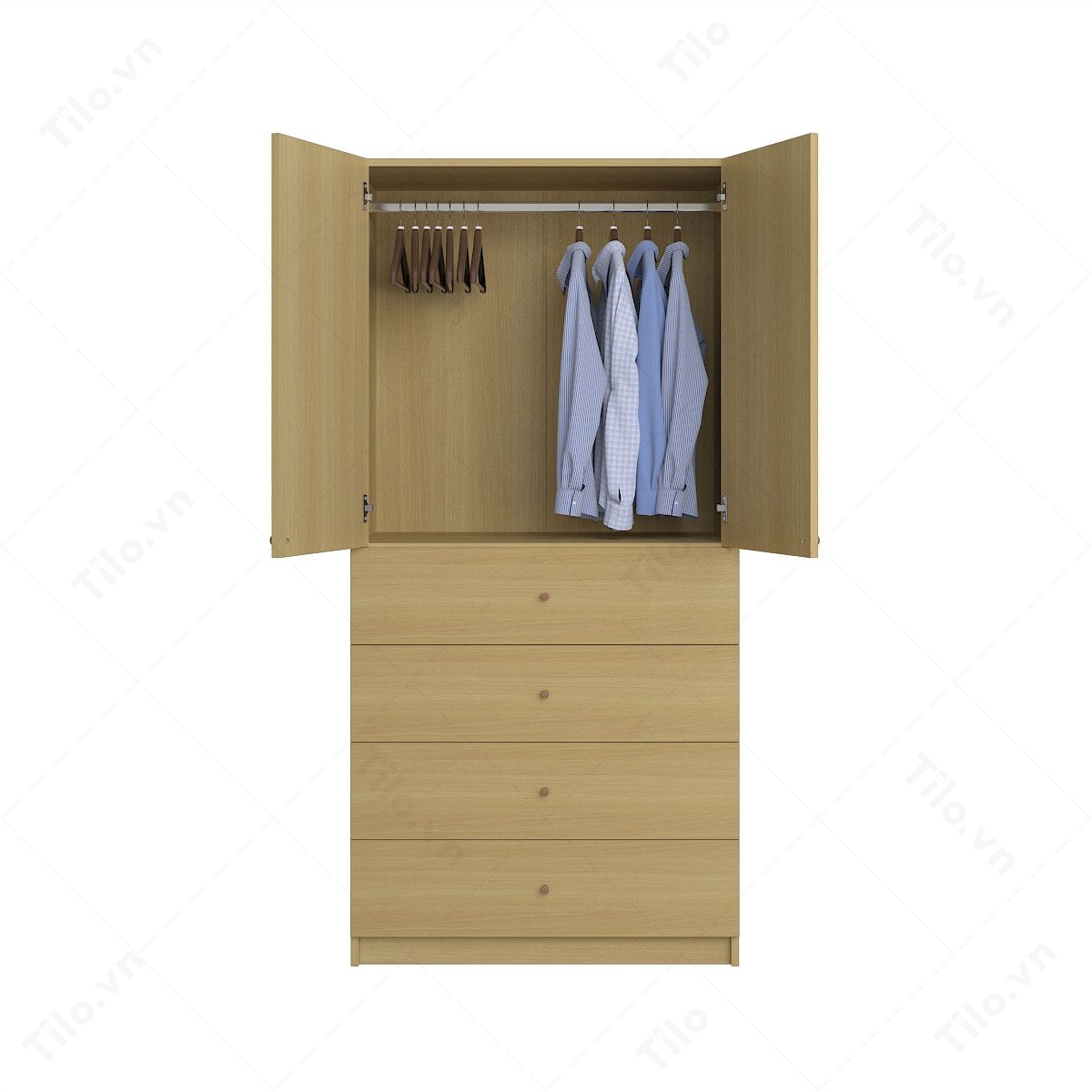 Tủ quần áo nhỏ màu gỗ sồi