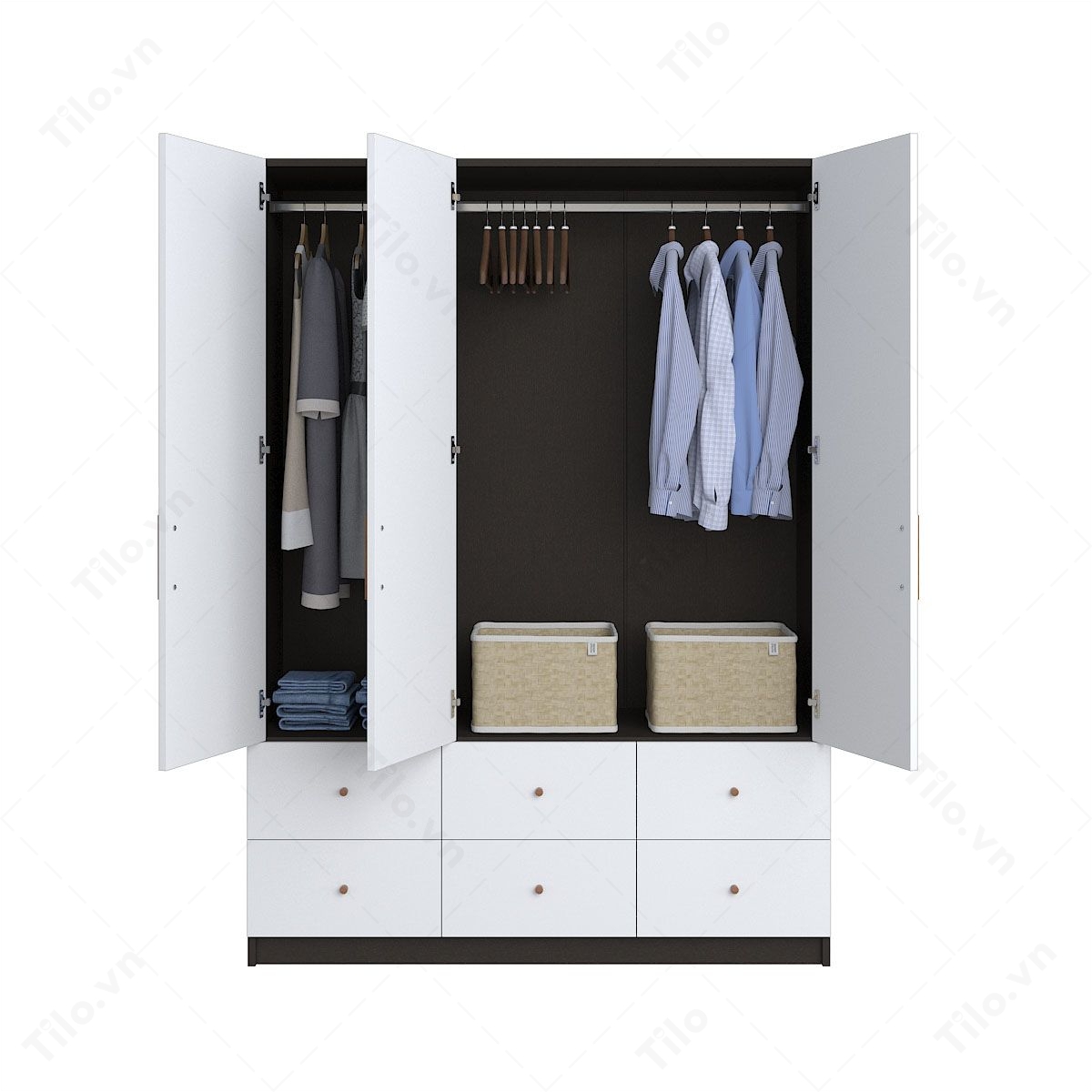 Mẫu tủ quần áo 3 buồng hiện đại
